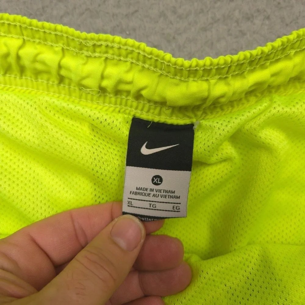 Nike Swim Trunks Mens XL Neon Yellow Elastic Waist Drawstring Pockets